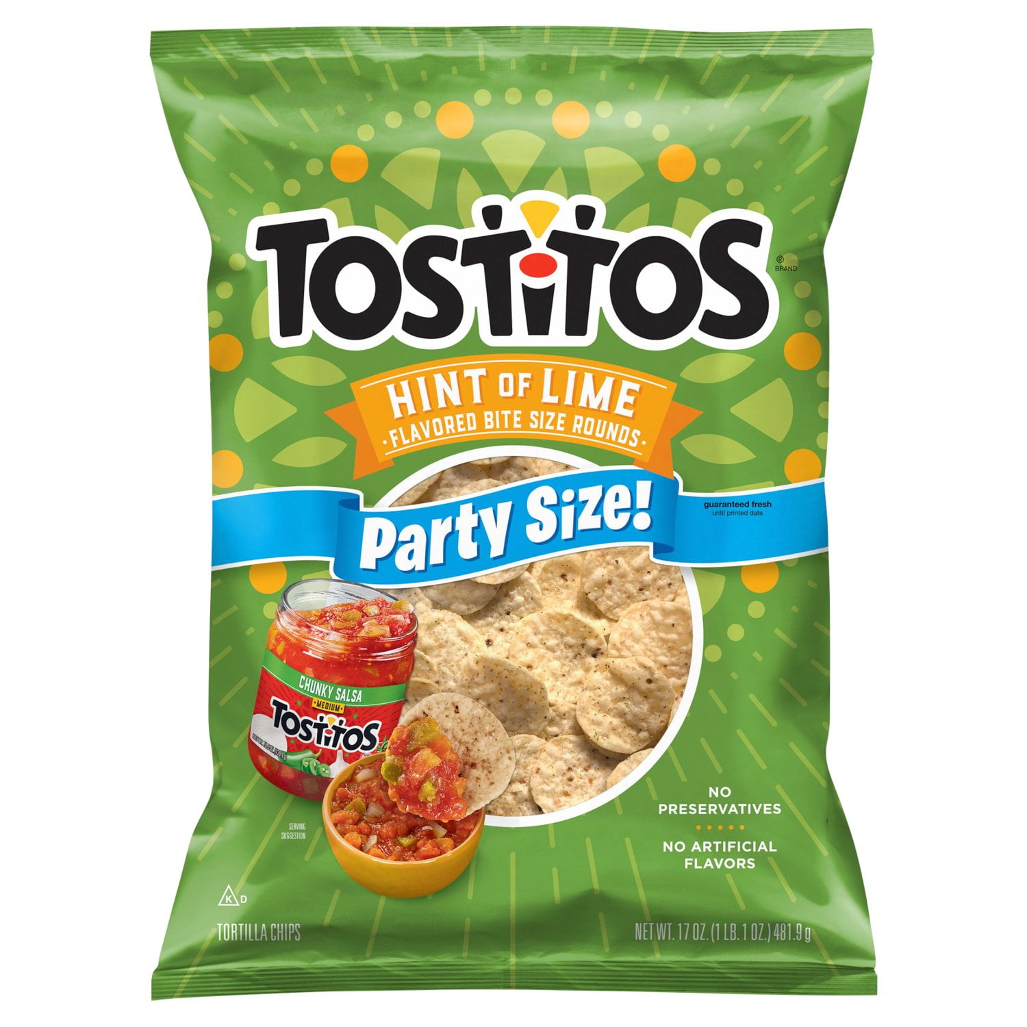 PSZ Tostitos Hint Of Chili Lime Bite Size Rounds 17 oz - Walmart.com