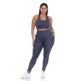 thumbnail image 1 of PSset18580-02-1X Women Plus Size Racer Back Sports Bra & Mesh Fitness Leggings Set, Gray - 1XL, 1 of 1