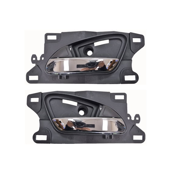 PT Auto Warehouse AC-2601MA-FP - Interior Inner Inside Door Handle, Chrome Lever with Black Housing - Front Left/Right Pair Fits select: 2007-2012 ACURA RDX