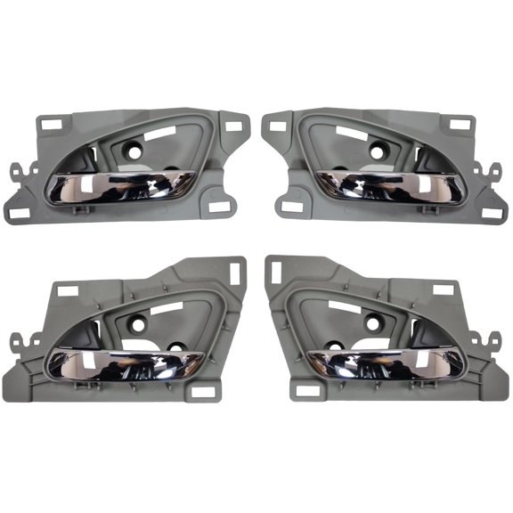 PT Auto Warehouse AC-2601MG-QP - Interior Inner Inside Door Handle, Chrome Lever with Gray Housing - Front/Rear Left/Right, Set of 4 Fits select: 2007-2012 ACURA RDX