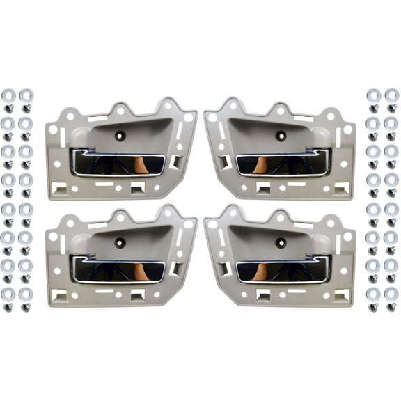 PT Auto Warehouse CH-2815ME-QP - Inner Interior Inside Door Handle, Beige/Tan Housing with Chrome Lever - Set of 4 Fits select: 2005-2010 JEEP GRAND CHEROKEE
