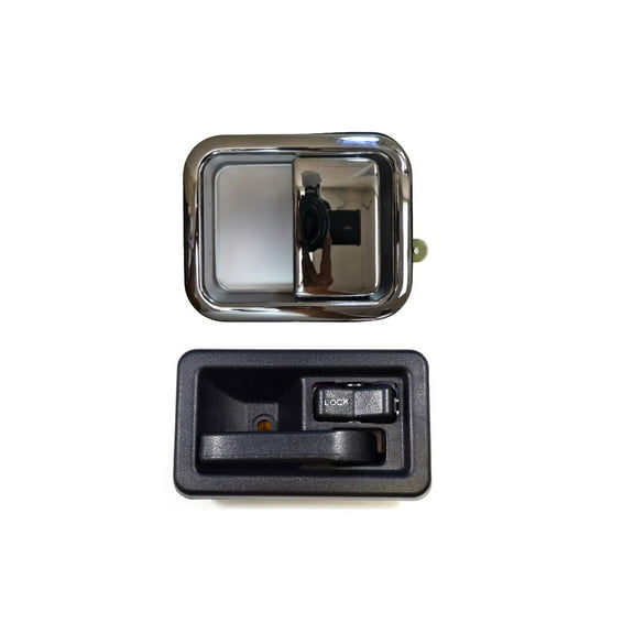 PT Auto Warehouse CH-2833A3301M-RH - Black Inside / Chrome Outside Door Handle, Half Door - Right Passenger Side Fits select: 1991-1995 JEEP WRANGLER / YJ