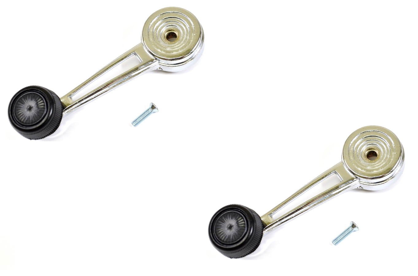 PT Auto Warehouse FO1063AP Window Crank Handle, Black Left/Right Pair Fits select 1975