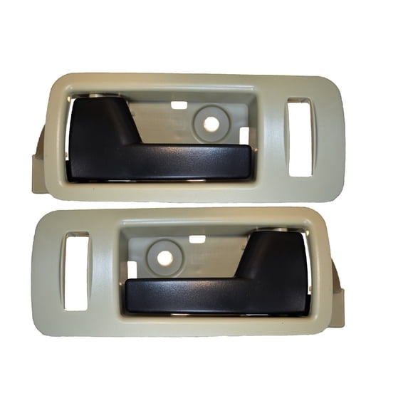 PT Auto Warehouse FO-2088AE-FP - Inner Interior Inside Door Handle, Beige (Stone) Housing with Black Lever - Front Left/Right Pair
