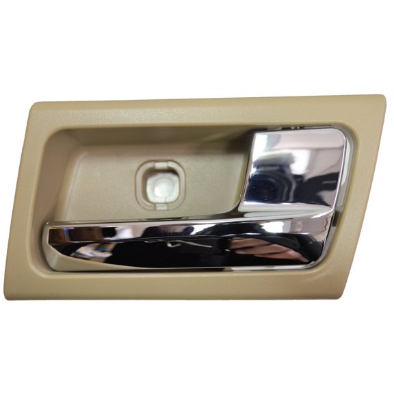 PT Auto Warehouse FO-2363MB-RH - Interior Inner Inside Door Handle, Chrome Lever with Brown Housing (Parchment) - Right Passenger Side