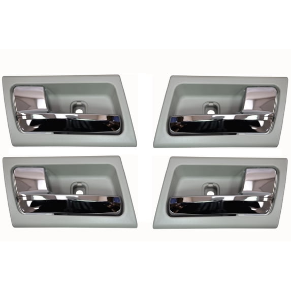 PT Auto Warehouse FO-2363MG-QP - Interior Inner Inside Door Handle, Chrome Lever with Gray Housing (Flint) - Front/Rear Left/Right, Set of 4 Fits select: 2003-2011 MERCURY GRAND MARQUIS