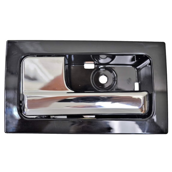 PT Auto Warehouse FO-2507MP-RLH - Inner Interior Inside Door Handle, Shiny Black Housing with Chrome Lever - Crew Cabs ONLY, Driver Side Rear Fits select: 2009-2014 FORD F150