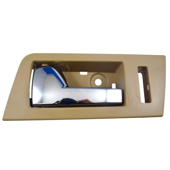 PT Auto Warehouse FO-2704ME-FL - Inner Interior Inside Door Handle, Camel (Beige/Tan) Housing with Chrome Lever - Driver Side Front Fits select: 2008-2012 FORD ESCAPE, 2008-2011 MAZDA TRIBUTE