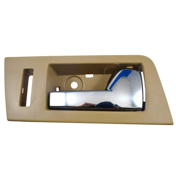 PT Auto Warehouse FO-2704ME-FR - Inner Interior Inside Door Handle, Camel (Beige/Tan) Housing with Chrome Lever - Passenger Side Front Fits select: 2008-2012 FORD ESCAPE, 2008-2011 MAZDA TRIBUTE