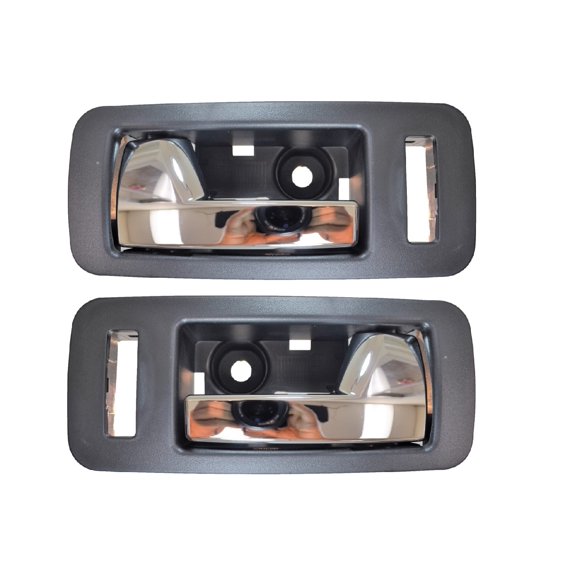 PT Auto Warehouse FO-2706MA-FP - Inner Interior Inside Door Handle, Black Housing with Chrome Lever - Front Left/Right Pair Fits select: 2009-2019 FORD FLEX