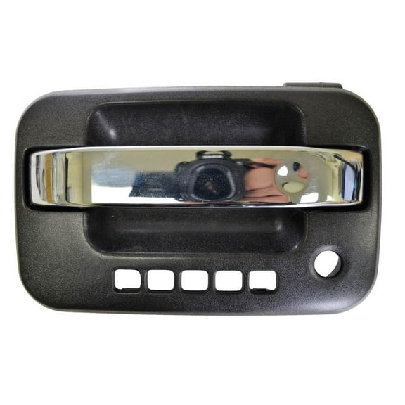 PT Auto Warehouse FO-3506MA-FL - Outer Exterior Outside Door Handle, Textured Black Housing with Chrome Lever - with Keypad Holes, Driver Side Front Fits select: 2004-2014 FORD F150