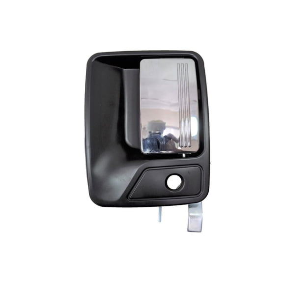 PT Auto Warehouse FO-3524MP-FL - Exterior Outer Outside Door Handle, Chrome Lever with Black Housing - Front Left Driver Side Fits select: 2013-2016 FORD F250, 2013-2016 FORD F350
