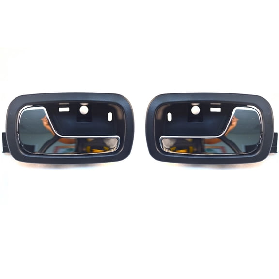 PT Auto Warehouse GM-2007MA-FP - Inner Interior Inside Door Handle, Black Housing with Chrome Lever - Front Left/Right Pair Fits select: 2005-2010 CHEVROLET COBALT, 2007-2009 PONTIAC G5