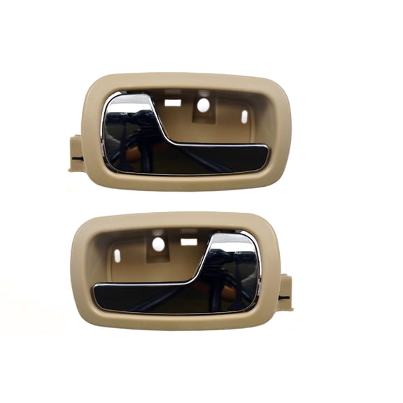 PT Auto Warehouse GM-2007ME-FP - Inner Interior Inside Door Handle, Beige/Tan Housing with Chrome Lever - Front Left/Right Pair Fits select: 2005-2010 CHEVROLET COBALT