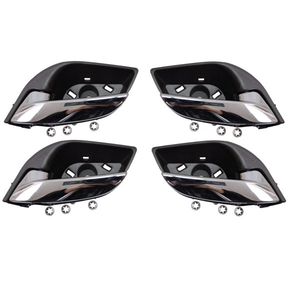 PT Auto Warehouse GM-2310MB-QP - Interior Inner Inside Door Handle, Chrome Lever with Brown Housing - Front/Rear Left/Right, Set of 4 Fits select: 2011-2016 BUICK LACROSSE, 2010 BUICK ALLURE/LACROSSE
