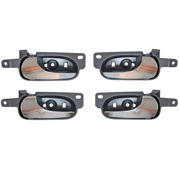 PT Auto Warehouse GM-2314MA-QP - Inner Interior Inside Door Handle, Black Housing with Chrome Lever - Front/Rear Left/Right, Set of 4 Fits select: 2006-2011 BUICK LUCERNE
