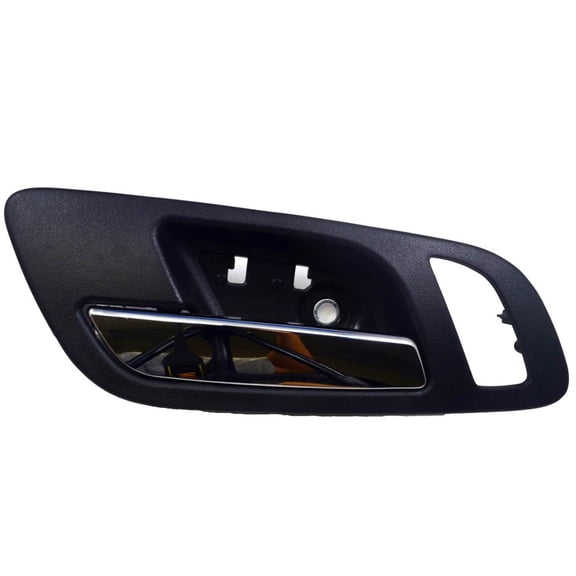 PT Auto Warehouse GM-2546MAFL2 - Inner Interior Inside Door Handle, Black (Ebony) Housing with Chrome Lever - with Memory and Heated Seat Hole, Driver Side Front