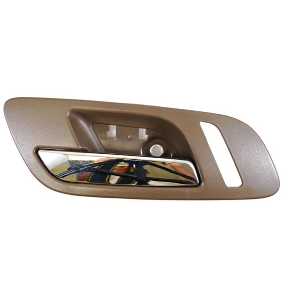 PT Auto Warehouse GM-2546MBFL3 - Inner Interior Inside Door Handle, Brown (Cashmere) with Chrome Lever - with Heated Seat Hole Only, Driver Side Front Fits select: 2007-2014 CHEVROLET SILVERADO