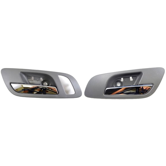 PT Auto Warehouse GM-2546MGFPK2 - Inner Interior Inside Door Handle, Gray (Titanium) Housing with Chrome Lever - Driver Side Front, with Memory/Heated Seat Hole; Passenger Side Front, without Hole