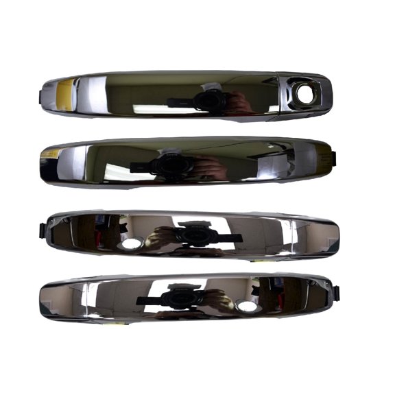 PT Auto Warehouse GM-3566M-QPK - Outer Exterior Outside Door Handle, Chrome - without Keyhole (Front Right), Front/Rear Left/Right, Set of 4 Fits select: 2015-2019 CHEVROLET COLORADO