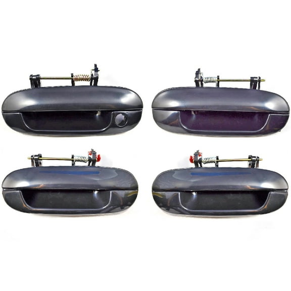 PT Auto Warehouse GM-3721S-QPK - Outer Exterior Outside Door Handle, Smooth Black - without Keyhole (Front Right), Front/Rear Left/Right, Set of 4