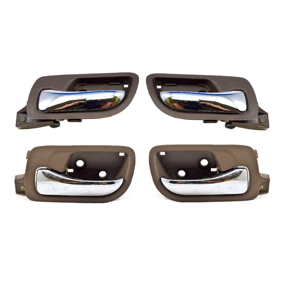PT Auto Warehouse HO-2238MB-QP - Inner Interior Inside Door Handle, Brown Housing with Chrome Lever - 4-Door Sedan, Front/Rear Left/Right, Set of 4 Fits select: 2003-2007 HONDA ACCORD
