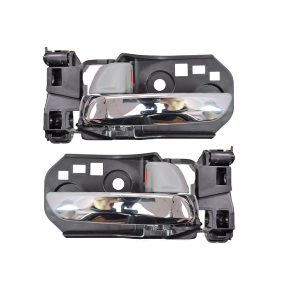 PT Auto Warehouse HO-2310MG-DP - Interior Inner Inside Door Handle, Chrome Lever with Gray Knob - Left/Right Pair Fits select: 2016-2019 HONDA PILOT, 2017-2019 HONDA RIDGELINE
