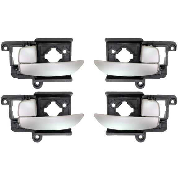 PT Auto Warehouse HY-2336R-QP - Interior Inner Inside Door Handle, Painted Silver Lever - Front/Rear Left/Right, Set of 4