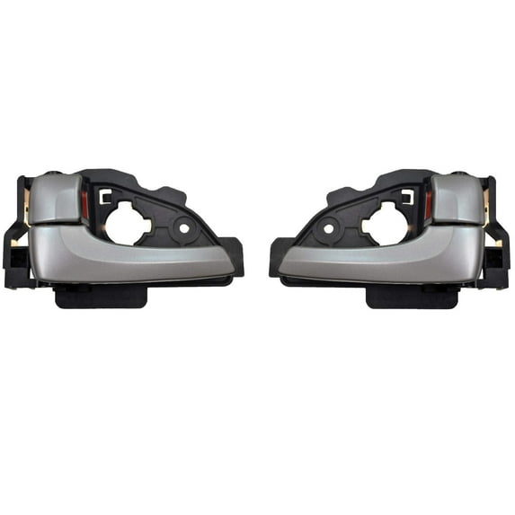 PT Auto Warehouse HY-2504R-DP - Inner Interior Inside Door Handle, Black Housing with Silver Lever/Knob - Left/Right Pair Fits select: 2010-2015 HYUNDAI TUCSON
