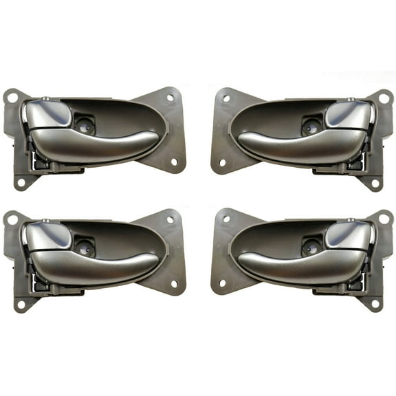PT Auto Warehouse NI-2118SG-QP - Inner Interior Inside Door Handle, Gray Housing with Silver Lever - Front/Rear Left/Right, Set of 4