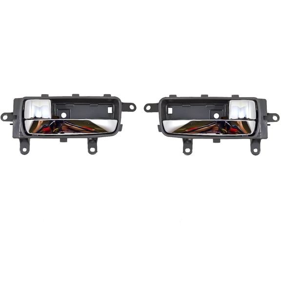 PT Auto Warehouse NI-2120MG-DP - Inner Interior Inside Door Handle, Gray Housing with Chrome Lever - Left/Right Pair