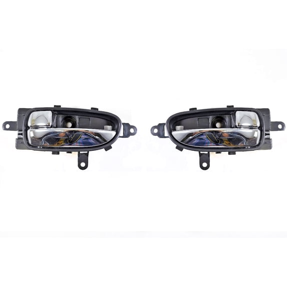 PT Auto Warehouse NI-2121MA-DP - Inner Interior Inside Door Handle, Black (Charcoal) Housing with Chrome Lever - Left/Right Pair Fits select: 2007-2012 NISSAN ALTIMA
