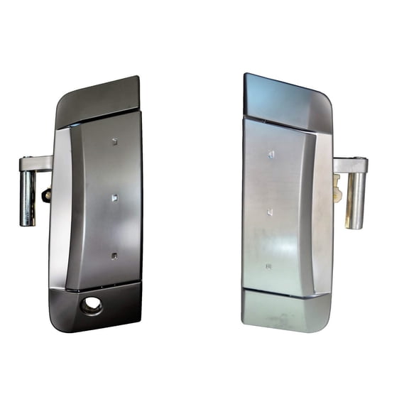 PT Auto Warehouse NI-3351R-FPK - Outer Exterior Outside Door Handle, Satin Chrome (Silver) - Front Left/Right Pair Fits select: 2003-2009 NISSAN 350Z