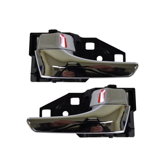 PT Auto Warehouse TO-2010MH-DP - Inner Interior Inside Door Handle, Light Gray Knob with Chrome Lever - Left/Right Pair Fits select: 2011-2018 TOYOTA SIENNA, 2009-2015 TOYOTA VENZA