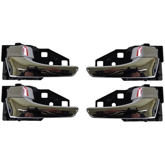 PT Auto Warehouse TO-2010MH-QP - Inner Interior Inside Door Handle, Light Gray Knob with Chrome Lever - Front/Rear Left/Right, Set of 4 Fits select: 2009-2015 TOYOTA VENZA