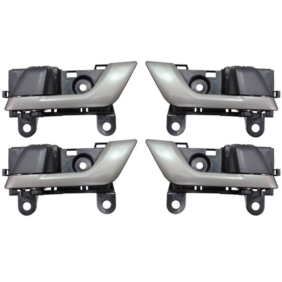 PT Auto Warehouse TO-2605RA-QP - Interior Inner Inside Door Handle, Painted Lever (Silver) with Black Housing - Front/Rear Left/Right, Set of 4 Fits select: 2008-2013 TOYOTA HIGHLANDER