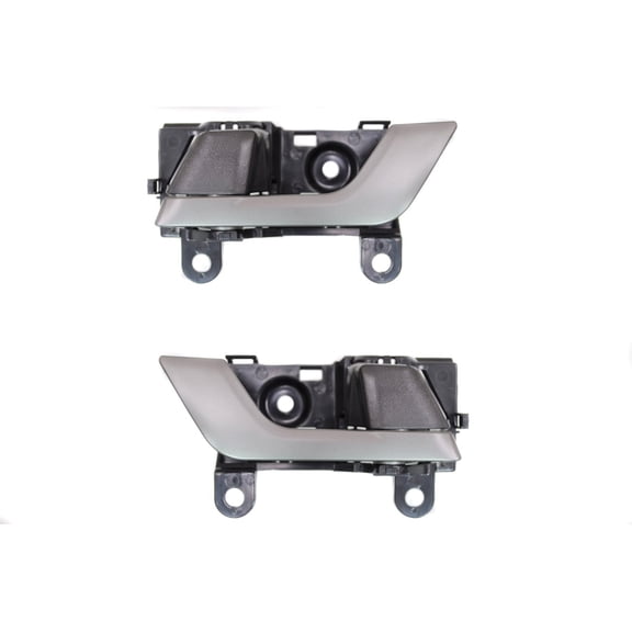 PT Auto Warehouse TO-2605RE-DP - Interior Inner Inside Door Handle, Silver Painted Knob with Beige Lever - Left/Right Pair Fits select: 2008-2013 TOYOTA HIGHLANDER