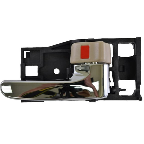 PT Auto Warehouse TO-2901MB-RH - Inner Interior Inside Door Handle, Brown (Fawn) Knob with Chrome Lever - Passenger Side Fits select: 2000-2004 TOYOTA AVALON