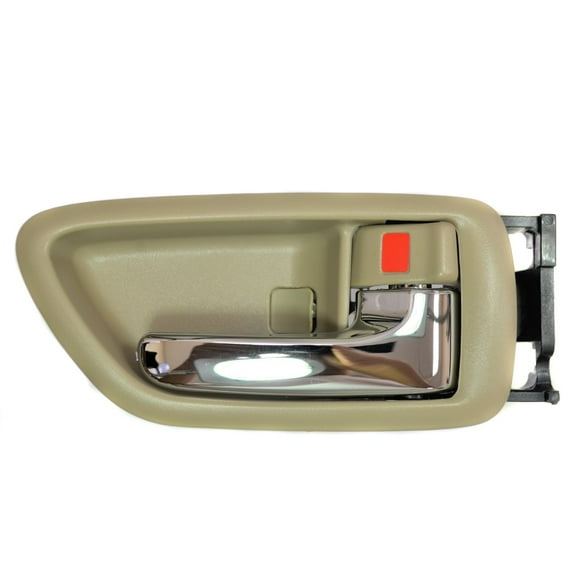 PT Auto Warehouse TO-2901ME-RS - Inner Interior Inside Door Handle/Trim, Beige (Ivory) Knob with Chrome Lever - Rear Left/Right Pair Fits select: 2000-2004 TOYOTA AVALON