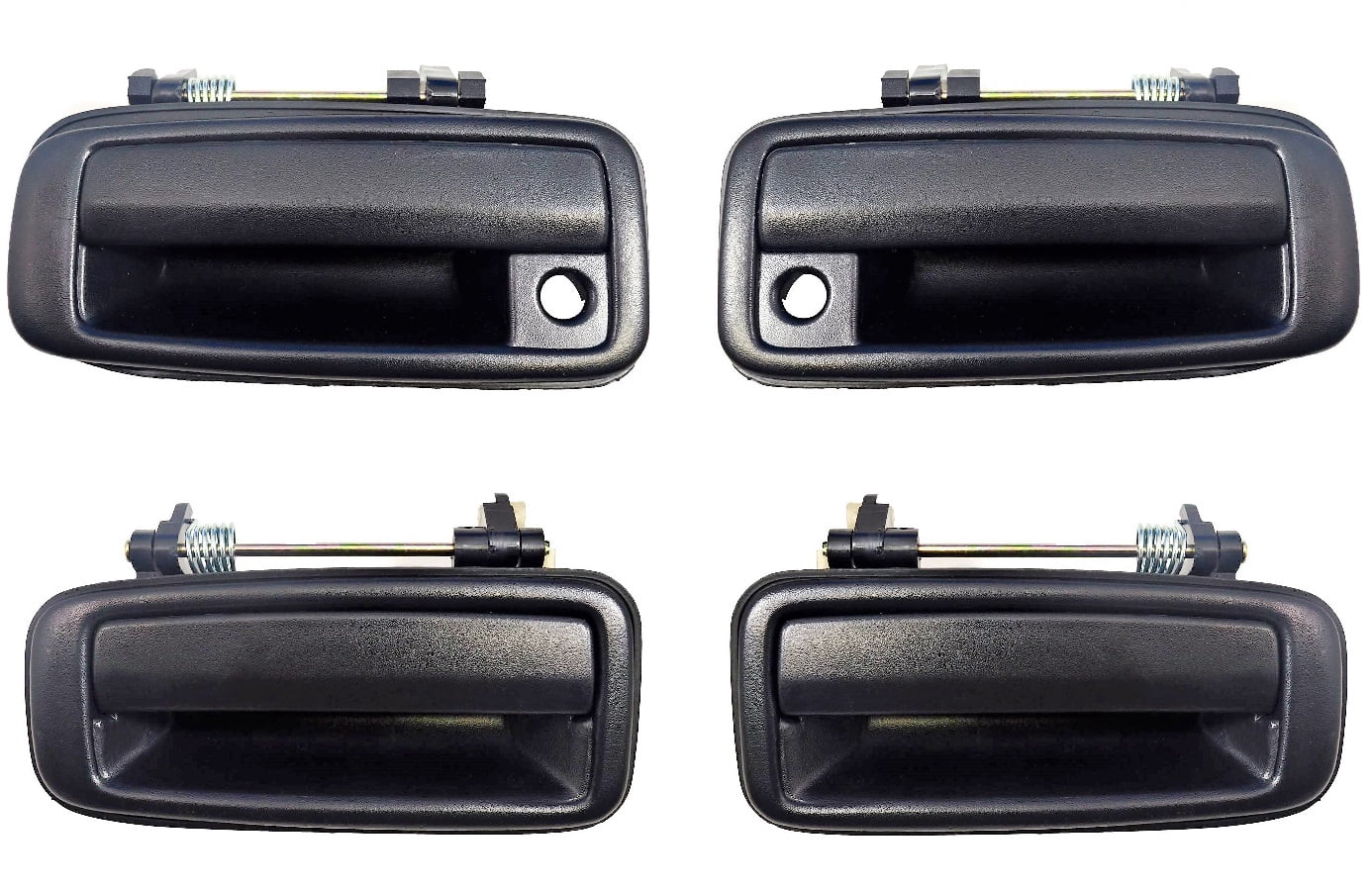 TRQ Exterior Door Handle Kit - Black Textured, Set Of 4 For Chevy GMC Trucks (1995-2000) - DHA34766