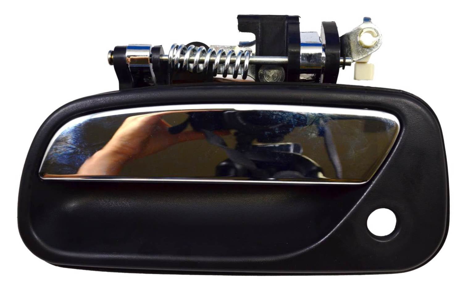 RAM 1500 Exterior Door Handle; Black and Chrome; Front Passenger Side