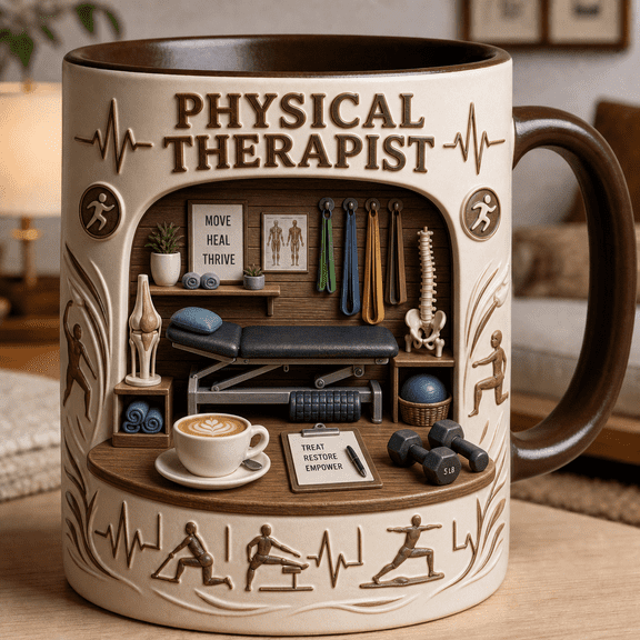 PT Coffee Mug, Personalized Physical Therapist Mug Gift for Coffee Lovers