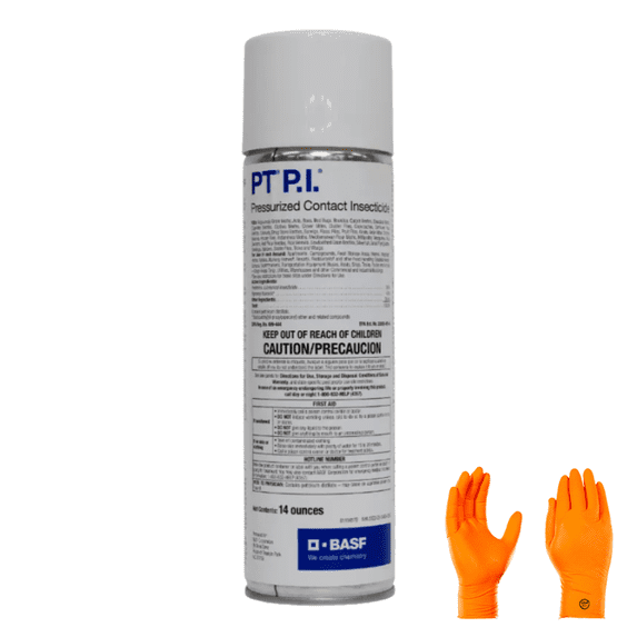 PT P.I. Pressurized Contact Insecticide – Fast Knockdown for Heavy Infestations | Premium USA Supply Gloves for Safe Eradication | USA Supply Pest ID Card