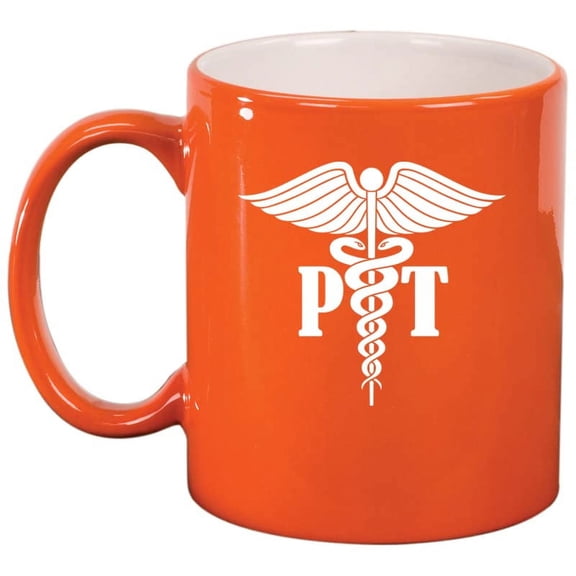 PT Physical Therapist Ceramic Coffee Mug Tea Cup Gift (11oz Orange)