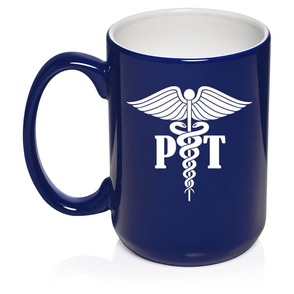 PT Physical Therapist Ceramic Coffee Mug Tea Cup Gift (15oz Blue)
