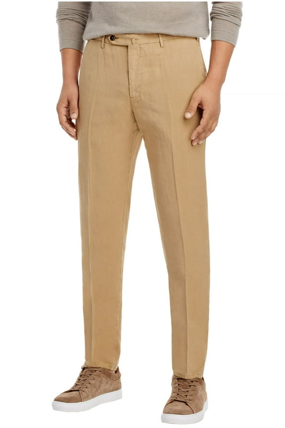 Mens Regular Fit Straight Leg Chino Pants 36 Tan IT 52 - NWT $445