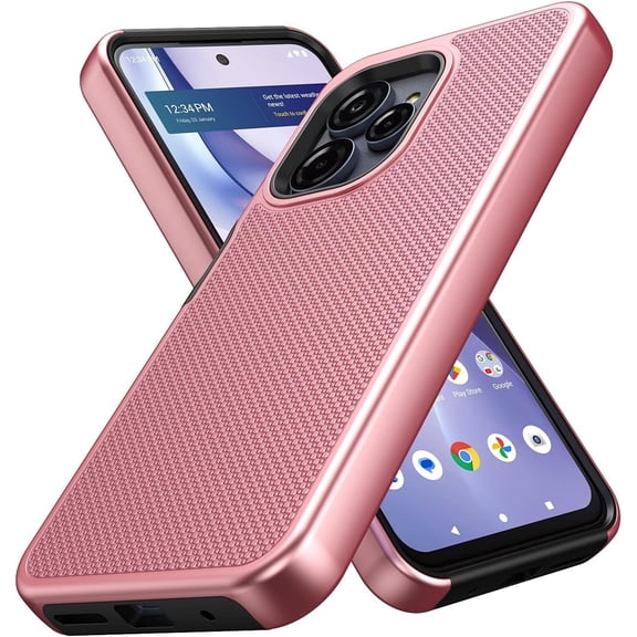 PT for BLU View Speed Ultra 5G B1660V Dotted Hybrid Phone Case Cover - Rose Gold