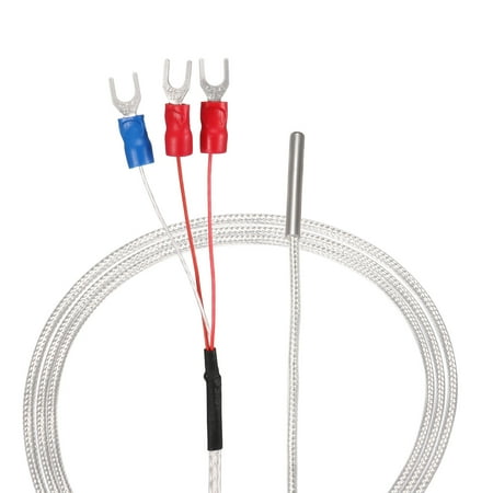 PT100 RTD Temperature Sensor Probe 3 Wire Cable Thermocouple Stainless Steel 50cm(1.64ft) (Temperature Rang: -20~420°C)