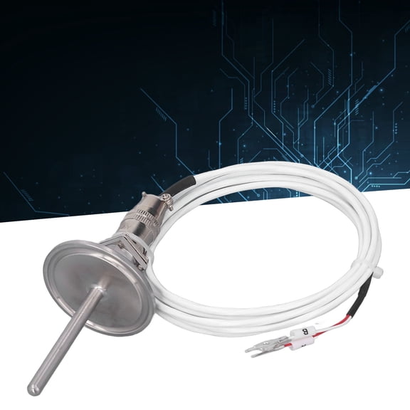 PT100 Temperature Probe Sensor with Detachable 3-Pin Aviation Plug, -50 to 500C Range, 2m PTFE Cable, Stainless Steel Tip Detachable 3 Pin Connector Aviation Plug Temp Probe