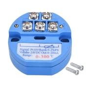 PT100 Temperature Sensor Transmitter 24V DC 4-20mA 0  to 300  Blue
